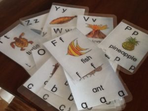 Laminated sets of ABC Flash cards