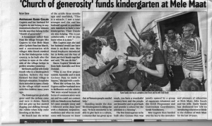 SHaRM Foundation Featured in local Vanuatu Newspaper