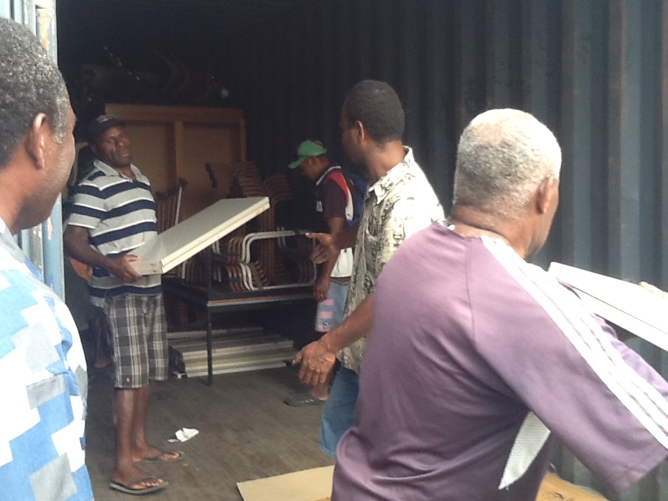 SHaRM Foundation Container unpacking begins